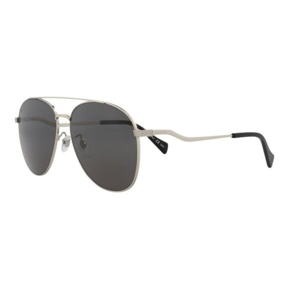 Gucci Womens Aviator Silver Silver Grey Fashion Designer Eyewear - Picture 1 of 4